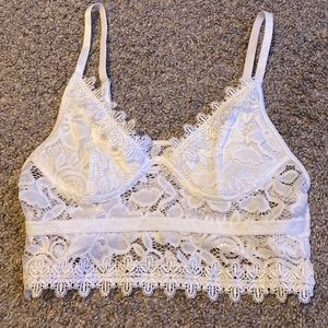 white lace crop cami top
